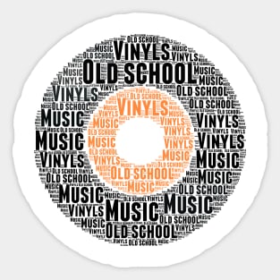 Love Vinyls Old School Music Word Cloud Sticker